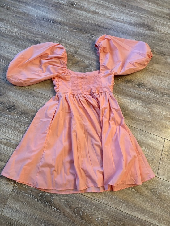 Abercrombie & Fitch Coral Puff-Sleeve Mini Dress - Picture 2 of 2